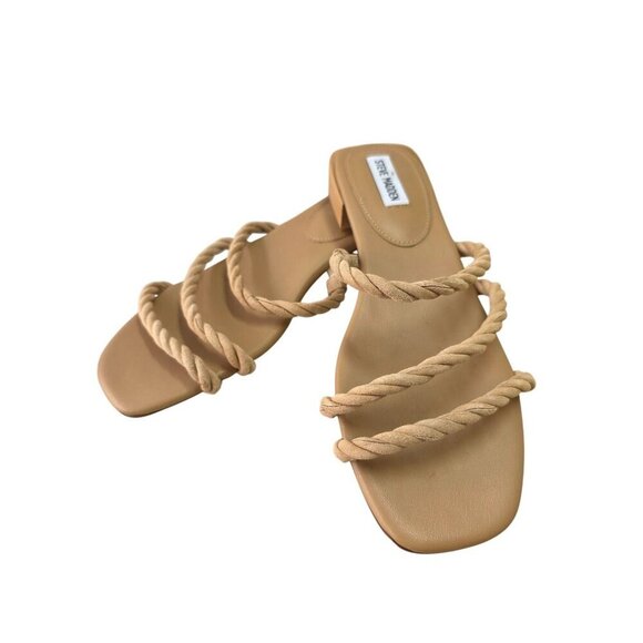 Steve Madden Annah Tan-Nude Strappy Sandal Size 9M Leather Upper Square Toe NWT - Picture 1 of 9